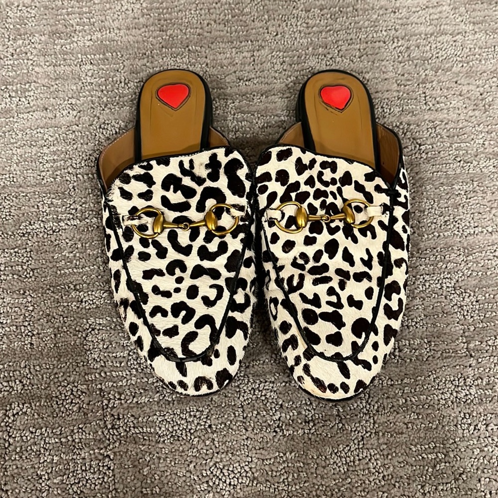 Horsebit leopard loafers